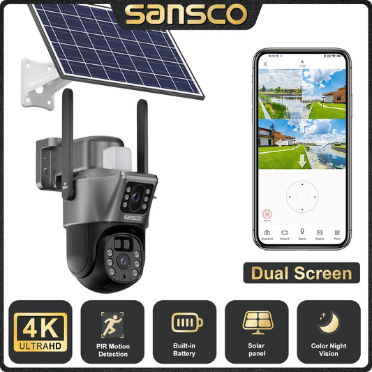 4K 8MP Dual Lens WIFI Solar Camera